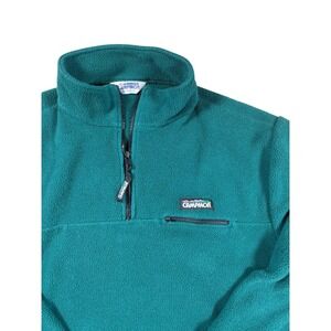 VTG Campmor Mens XL Fleece Pullover Quarter Zip Teal Green Outdoor Jacket Pocket